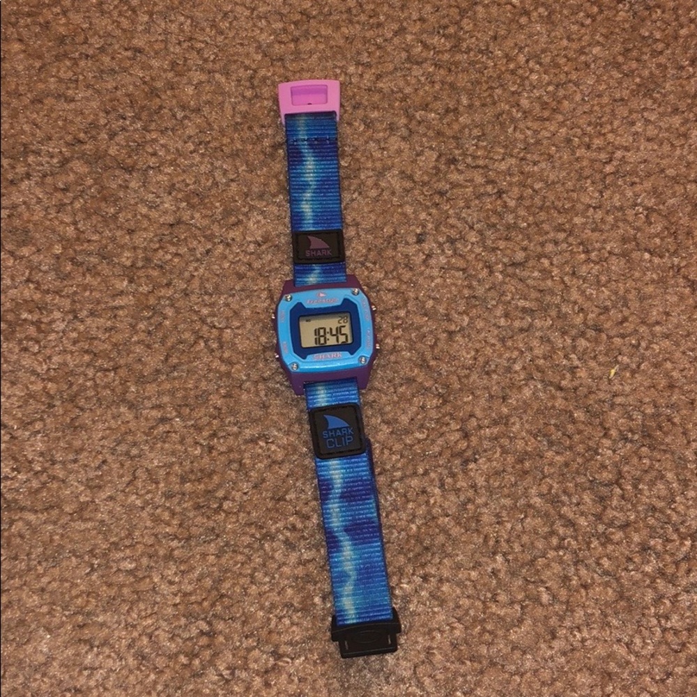 Blue and purple shark watch mini